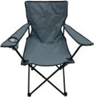 Linder Exclusiv Klappstuhl PO2481 – Campingstuhl & Angelstuhl mit Getränkehalter & Tragetasche, bis 120 kg, Dunkelgrau Faltbar Stuhl, Gartenstuhl