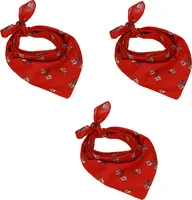 Betz 3er Pack Nickituch Edelweiß Halstuch Bandana Kopftuch Größe ca. 55 x 55 cm 100% Baumwolle Farbe rot