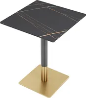 360Home Gastronomiemöbel Esszimmertisch Esstisch Küchentisch für Esszimmer Wohnzimmer tisch Bistrotisch Keramik schwarzgold1 60*60*75CM