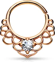 Nasenpiercing Septum Continuous Ring Nasenring Piercing Nase Autiga® rosègold-klar