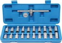 Öldienstschlüsselsatz,21tlg 3/8" Öldienstschlüssel Öldienst Ölablassschrauben Set  Ölwannen Steckschlüssel-Satz mit VW BMW usw
