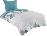 Bettwäsche Bettbezug 155x220 cm 4 teilig (2x Bettwäscheset + 2x Kissenbezug 80x80 cm) Deckenbezug Set 100% Baumwolle Renforce Reissverschluss - Buymax®