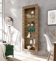 Komodee Hängende Vitrine Como, Eiche - Honigtrüffel, 71 x 178 x 15 cm, ohne LED