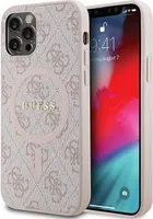 Guess GUHMP12MG4GFRP iPhone 12/12 Pro Pink hardcase 4G Collection Leather Metal Logo MagSafe