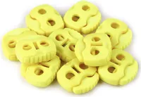 10 Kordelstopper mit zwei Löchern 20x20mm, Durchzug 5mm - 35 Farben