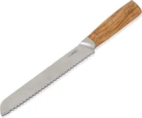 GOURMEO Brotmesser mit edlem Echtholzgriff - Rostfreier Edelstahl mit Wellenschliff - Klingenlänge: 20 cm