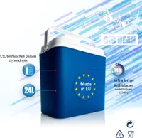 BigDean Kühlbox 24 Liter blau/weiß - Isolierbox mit bis zu 14 Std. Kühlung - Kühltasche für unterwegs - Outdoor Thermobox für Camping, Picknick & Garten -  Europe