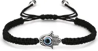 INF Makramee-Armband mit schützender Hamsa-Hand Schwarz