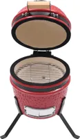 vidaXL 2 v 1 Kamado-Grill Smoker Ceramic 56 cm Rot