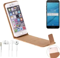 K-S-Trade Schutzhülle mit Kopfhörer kompatibel mit Fairphone Fairphone 3 Handyhülle Cover Kork Tasche Flipstyle Case