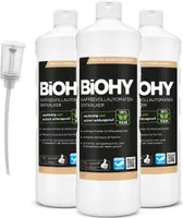 BiOHY Kaffeevollautomaten Entkalker (3x1l Flasche) + Dosierer | Ideal zur Entkalkung von allen Kaffeemaschinen & Espressomaschinen  | Ca. 20 Entkalkungsvorgänge/Flasche
