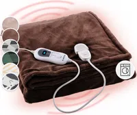 Klarstein XXL Wärmedecke, 120W Heizdecke mit Abschaltautomatik, Kuscheldecke fürs Bett, Sofa & Camping, Elektrische Heizdecken Groß, Wärmedecken Energiesparend & Waschbar, Decke Elektrisch 200x180 cm