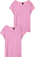 VERO MODA 2er-SET Einfarbiges T-Shirt Basic Stretch Oberteil  Größe: S