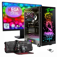 GAMEMAX MegaDeal Gaming-PC Rockstar Set Ryzen 7 5700X 32GB 1TB SSD RTX 4060 WIN11 + MSI PRO MP273A Monitor 69cm (27") + umfangreiches Zubehör