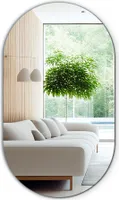 Zrkadlo v oválnom tvare - Zrkadlo na stenu v obývacej izbe - Boho Japandi - 52 cm x 90 cm