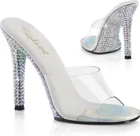 GALA-01DML Damen Slipper von Fabulicious, Transparent EU 37, US 7