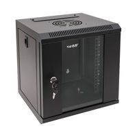 HMF 63306-02 Serverschrank 10 Zoll, 6 HE, Netzwerkschrank, 31,2 x 30 x 35 cm, schwarz