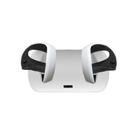 Ladestation für PS VR2 Touch Controller, Doppeltes Schnelles Ladegerät Vertikaler Kabelloses Ladeständer mit LED Anzeige für PS VR2 Wireless Controller, VR Zubehör (Weiß)