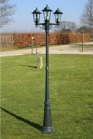 vidaXL Gartenlaterne 3-flammig 215 cm Dunkelgrün/Schwarz Aluminium