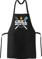 Grill-Schürze für Männer mit Name Grillmeister Parodie Sternensaga lustig Moonworks® Grillmeister schwarz Herren