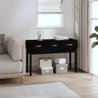 vidaXL Konzolový stůl černý 114x40x75 cm Masivní borovicové dřevo