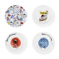Medvídek Paddington - Snídaňový talíř "Classic", sada 4 kusů - jemný porcelán PM4367 (jedna velikost) (bílá/modrá/červená)