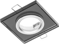 LED Einbaurahmen Glas Eckig schwarz glänzend 90x90x10mm Für GU10 MR16 Leuchtmittel