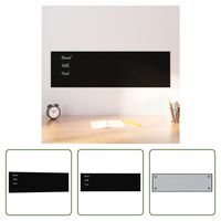 The Living Store Magnettafel Wandmontage Schwarz 100x30 cm Hartglas