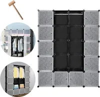 Jiubiaz Šatní skříně Dětský regál Koupelna Regál na boty DIY Stabilní skladovací skříň 20 kostek