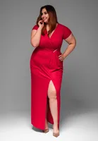 Ombre Abendkleid Plus Size  rot XL
