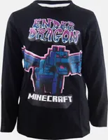 Minecraft ENDER DRAGON detské tričko s dlhým rukávom čierne veľkosť 116 - 152 128 (8 rokov)