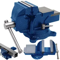 Schraubstock Werkbank Werkbankschraubstock 105mm Spannweit 360° Drehbar Feststehend Parallelschraubstock Parallel-Schraubstock Werkstatt Schwarz Retoo
