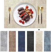 6 Stück 45*30cm Leder Tischsets Abwaschbar, Wasserdicht Tischset, Platzsets Abwischbar Doppelseitigen, Platzset, rutschfest Platzdeckchen, Tischuntersetzer(Cremeweiß)