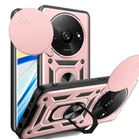 Outdoor Panzer Hülle Xiaomi Redmi A3 Handyhülle mit Kameraschutz Ringhalter Case Rosegold
