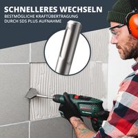 BAURIX® Dłuto do płytek SDS Plus [250x75 mm] I System FRAKTOR® - łatwe usuwanie płytek I Dłuto płaskie kątowe, szerokie do płytek i kleju do płytek I Stal specjalna 42CrMo