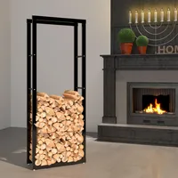 Kaminholzregal, Metall Brennholzregal 60x25x150 cm