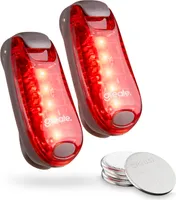 greate 2x LED Blinklicht Schulranzen - Leuchtclip klein, leicht & mit Klettband - LED Sicherheitslicht Schulranzen, Blink Licht
