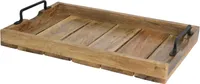 Tablett Dekotablett Holz Mango braun Holztablett Deko Kerzentablett Dekoration 46 x 31 cm