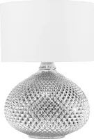 BELIANI Lampa stołowa srebrna biała 55 cm szklana podstawa wysoki połysk glamour