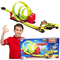 Rennbahn mit Autos für Kinder 300 cm Rennstrecke Spielzeugset Jungen