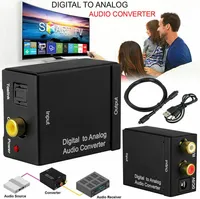 Optisch Koaxial Toslink Digital zu Analog Audio Konverter Adapter RCA L/R Kabel