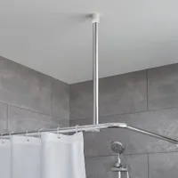 Kleine Wolke Deckenhalterung für Duschvorhangstange 60 cm Chrom