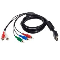 Smartfox HD TV AV Video Kabel | 175cm | schwarz | für Sony PlayStation 2 3 PS2 PS3 | Audio Cinch YUV Component Cable Komponenten