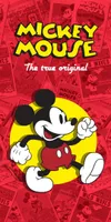 Disney strandhandtuch Mickey Mouse 150 x 75 cm Baumwolle rot/gelb, Farbe:Rot,Gelb