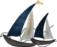 Wanddeko Schiff Metall Segelboot Segel Boot Maritim Deko Hänger Skulptur Figur