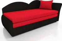 Sofa Schlafsofa inklusive Bettkasten ALINA / L- Stoff Alova Schwarz / Rot