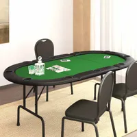 vidaXL Pokerový stůl skládací pro 10 hráčů zelený 207x106x76 cm