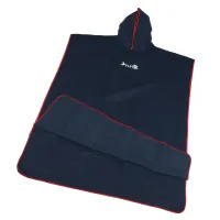 109 * 88 cm--Microfaser Umhängetuch – Bequem, Schnelltrocknend, Mit Kapuze & Absorbierendes Badetuch für den Strand--Dunkelblau