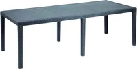 Esstisch Gartentisch Kunststofftisch QUEEN 220x90cm, Kunststoff wetterfest, anthrazit