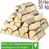 Palivové dřevo Palivové dřevo Březové dřevo 50 kg Březové dřevo Pro kamna a krb Ohnivá mísa Gril Palivové dřevo Polena Dřevo 25 cm sušené v peci Flameup